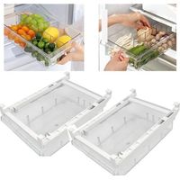 x Fridge Drawer Fridge Storage Box, 30.5 x 20 x 9.5 cm, Expandable Transparent Fridge Storage Box for Fridge Drawer