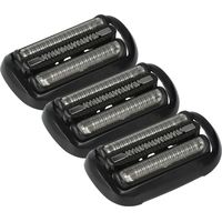 vhbw 3x testina di ricambio compatibile con Braun 50-B4650cs, 50-M1200s, 50-M1000s, 50-M1300s rasoio elettrico, nero / argento