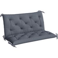 Coussin de banc Outsunny, idéal pour bancs de jardin, balancelles et canapés trois places, confort optimal - Dimensions : 100 x 98 x 8 cm - Gris
