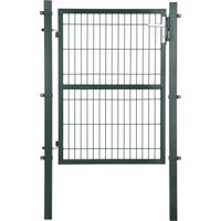 Songmics – Portillon en acier galvanisé 125 x 106 cm – Serrure en cuivre et poignée inox – Résistant à la corrosion – GGD175L