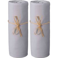 Lot de 2 draps housses bébé jersey bio gris perle 60x120