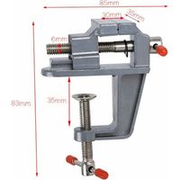 Precision Mini Bench Vise – Mold-Steel, 360° Spherical Base, 6 Clamp Rods, 2.28" Jaw Opening, For Jewelry & Crafts