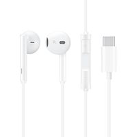 HUAWEI CM33 USB C Headphones Half in-Ear Wired Earphones w/MIC/Volume Control Lightweight Corded Typ-White
