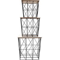 Ensemble de 3 tables d'appoint gigognes carrés effet filaire