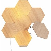 Nanoleaf Elements Starter Kit, 7 Esagoni Luminosi LED Effetto Legno Smart - Applique da Parete Interno Modulari, Luci Led Dimmerabile WiFi, Funziona con Alexa, Sincronia Musicale, Decorazioni Casa