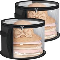 Boîte de rangement circulaire pour chapeaux (capacité 7 chapeaux) – Grand boîtier de protection anti-poussière pour chapeaux de cow-boy, chapeaux à larges bords féminins, idéal pour armoire et voyage