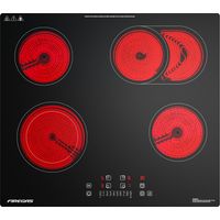 Glaskeramik-Kochfeld FIREGAS – 4 Kochzonen 7200 W – L 59 x T 52 cm – Schwarz