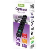 Ever Optima 5m Black 6 AC outlet(s) 250 V