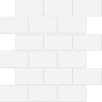 Credence Adhésif pour Cuisine Salle de Bain, Faux Carrelage Adhésif Mur Blanc Credence Cuisine Adhésif, Imperméable Metro 3D Carrelage PVC Adhésif Mural, 4 Pièces (Blanc, 5 Feuilles)