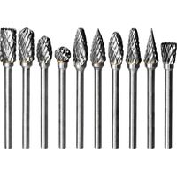 Convient pour un ensemble de 10 forets en carbure pour outil rotatif à double coupe Dremel, accessoires de perçage pour métal, bois, acier, pierre, gravure, découpe, sculpture sur bois, kit d'affûtage