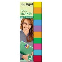 SIGEL Haftstreifen SIGEL Film Multicolor 44 x 12,5 mm (B x H) 2 x orange je 1 x gelb hellgründunkelblau lila dunkelgrün pink hellblau rot 50 Bl./Block 10 Block/Pack.