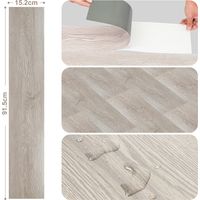 Wolketon Sol PVC bois-Lames de sol PVC adhésives -Boite de 56 lames vinyle auto-adhésives - 8 m² - Chêne blanc