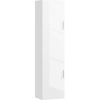 Columna de Baño de Pared con Estantes Ajustables y 2 Puertas Mueble de Baño Moderno 40x30x160 cm Blanco