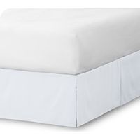 Jupe de lit plissée de luxe,Jupe plissée longue, style ample, couleur unie, blanche, taille standard(198X203+38CM)