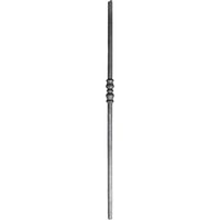 Poteau avec motif, forgé - Hauteur 1200mm Base rond de Ø25mm - Fer forgé - À souder - DECO FER FORGE