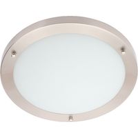 Forum Spa Delphi Satin Nickel 310mm Large LED Flush Ceiling Light - SPA-34047-SNIC