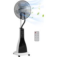 Ventilador humidificador con depósito de 3 litros – 3 modos y 3 velocidades – 44,5 x 38,5 x 120 cm – Blanco y negro