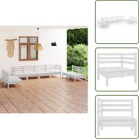 Salon de jardin 8 pcs Blanc Bois de pin massif - Salon De Jardin - Mobilier De Jardin - Set De Salon De Jardin - Meubles En Bois - Bois De Pin