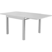 JERRI - set tavolo in alluminio cm 90/180 x 90 x 75 h con 6 poltrone Lotus