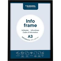 Cadres d'affichage autocollants Europel A3 noirs (lot de 2) - DTM PRIMERA