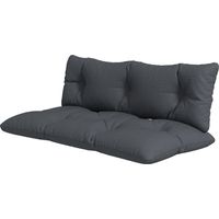 2 Pezzi Cuscini da Giardino per Divani Pallet Poliestere Imbottitura Spessa Grigio Carbone