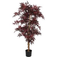 Plante artificielle Érable rouge pour décoration d'intérieur avec tronc en bois H140 x Ø80 cm - PANGIVO