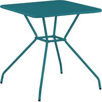 Tavolo da giardino in acciaio 70x70x73 cm, blu