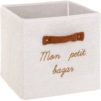 Panier de rangement Fluffy blanc 29x29cm - Atmosphera créateur d'intérieur