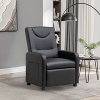 Fauteuils, Fauteuil TV, fauteuil inclinable, canapé lounge avec repose-pieds, fauteuil, chaise longue, PU noir