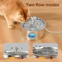 Fontaine à eau pour chat en acier inoxydable pour chats : Fontaine à eau pour chat - Fontaine à eau pour chat 3,2 L pour chats - Distributeur d'eau pour chats - Fontaine à eau pour chiens avec fenêtre