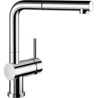 Blanco Linus S-F - Küchenarmatur, mit ausziehbarem Anschluss, aufklappbar, für Unterfenstermontage, Messig 514023
