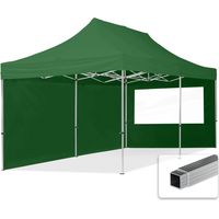 Gazebo Pieghevole Giardino 3x6m - 2 laterali Alluminio Telo idrorepellente Padiglione Mercati Sagre verde