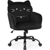 IWMH Chaise pivotante, chaise de bureau avec accoudoirs
Chaise de bureau réglable en hauteur avec roulettes, chaise de maquillage pour bureau, chambre à coucher - Noir