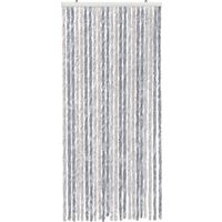 Tenda in Ciniglia Per Porta Ingresso ProteggiSole Antimosche Lavabile Regolabile Argento - 100x220 cm