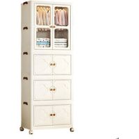 Armario de almacenamiento - SEVENCOMFORT - Sevencomfort - 3 armarios y 1 perchero - 10 perchas - Beige 65×39×177 cm