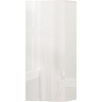 Mobiletto bagno pensile 2 ripiani vetro regolabili anta senza maniglia bianco lucido 60x40x15 cm