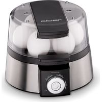 Cloer 6070 - Cuociuova elettronico in acciaio INOX, Nero, Argento