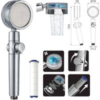 Douchette en abs 1 jet, économie d'eau, inspectable avec filtre en coton