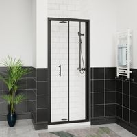 Aquariss Bifold Shower Door Matte Black Frame 700mm