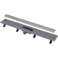 Alca Canaletas de desagüe - Plato de ducha Simple 55 cm, con borde para rejilla perforada, incl. rejilla, estera de acero inoxidable APZ9-550M
