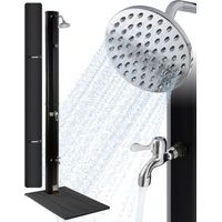 Arebos – Douche solaire 35 L – Réservoir PVC résistant aux UV – Température jusqu'à 60°C – Pommeau réglable – Raccord rapide pour tuyau d'arrosage