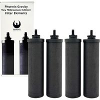 Lot de 4 Éléments Filtrants, Système Gravité, Compatible Berkey, Eau Potable