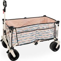 Home Deluxe Carro de mano plegable JOLA - Beige/azul