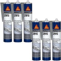 SIKA Sikaflex 291i - Grau - 300ml - 6er-Set Bootsmastixkleber