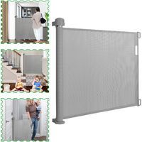 Cancelletti e barriere di sicurezza Griglia di protezione per scale, estensibile da 0 a 180 cm, per porte e scale, per neonati e animali domestici, colore grigio, 180 cm