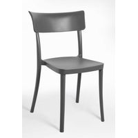 Sedia Polipropilene Colorata Design Moderno, da Esterno, Sala da Pranzo, Cucina e Bar - Impilabile - SARETINA - 9 colori Colore Grigio Ardesia, Opzioni Bancale 18 pezzi