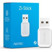 Adattatore Zigbee Aeotec Zi-Stick di colore bianco.