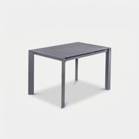 Mesa extensible de vidrio templado y metal para 6 plazas Linden