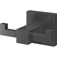 Colore Vector Gunmetal Grey Wall Mounted Double Robe Hook