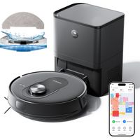 Proscenic Q8Max Robot Aspirapolvere Lavapavimenti 4500Pa 200 min Navigazione LiDAR con Mappatura Svuotamento Automatico Anti-Groviglio, APP/Aleax/Wifi